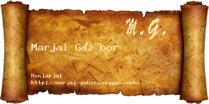 Marjai Gábor névjegykártya